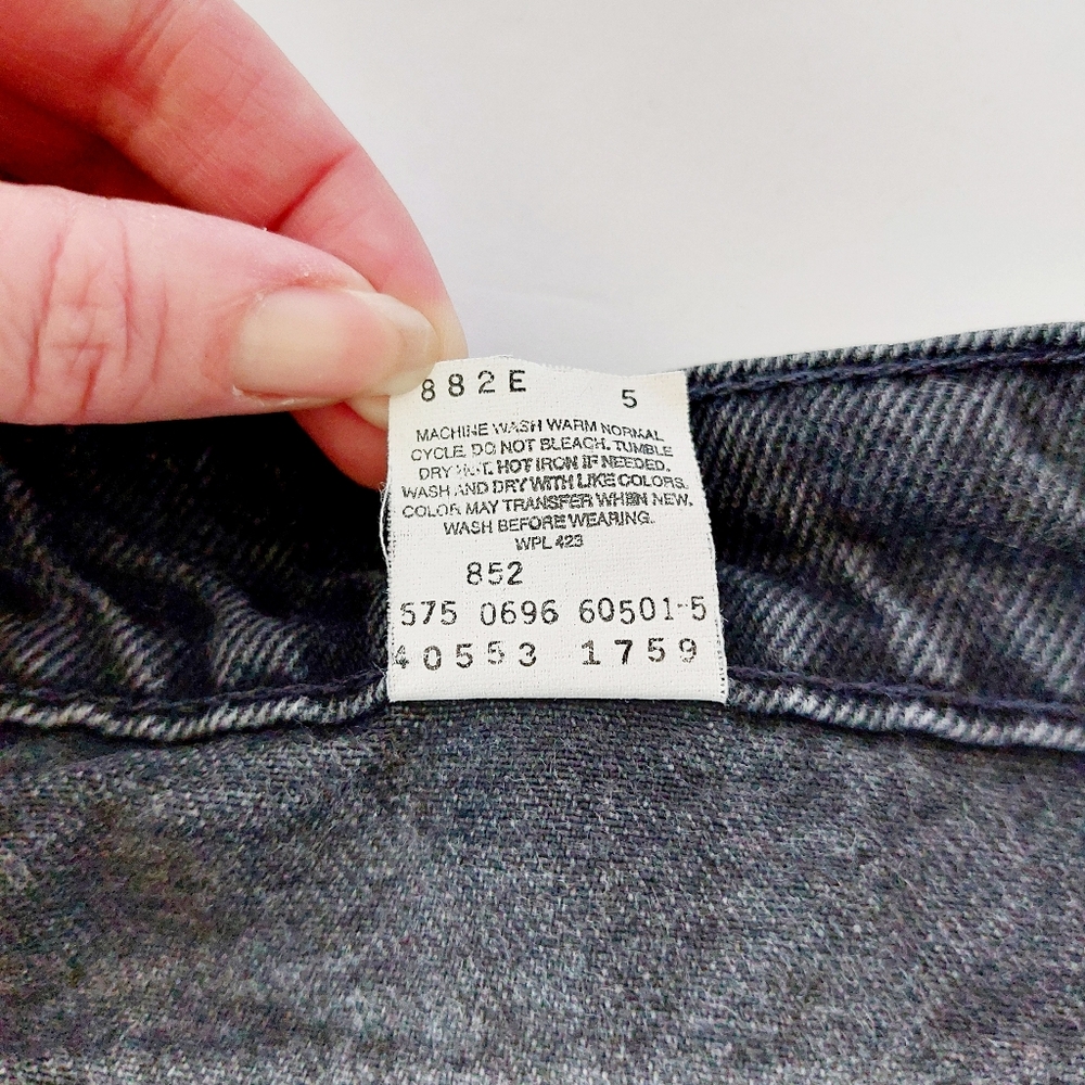 Black Denim Levi 553 Relaxed Fit Straight Leg‎ 34/29 Jeans Vintage 90s - Picture 6 of 9